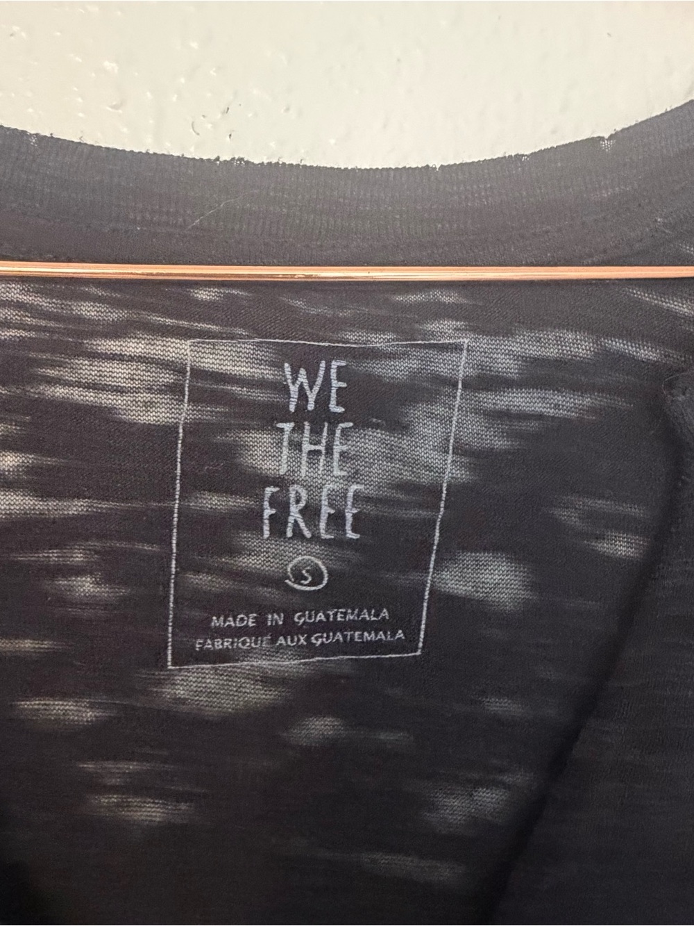 We The Free Maddie Black Slub V-Notch burnout Short Sleeve Top - Picture 3 of 7